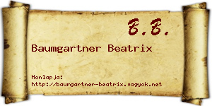 Baumgartner Beatrix névjegykártya